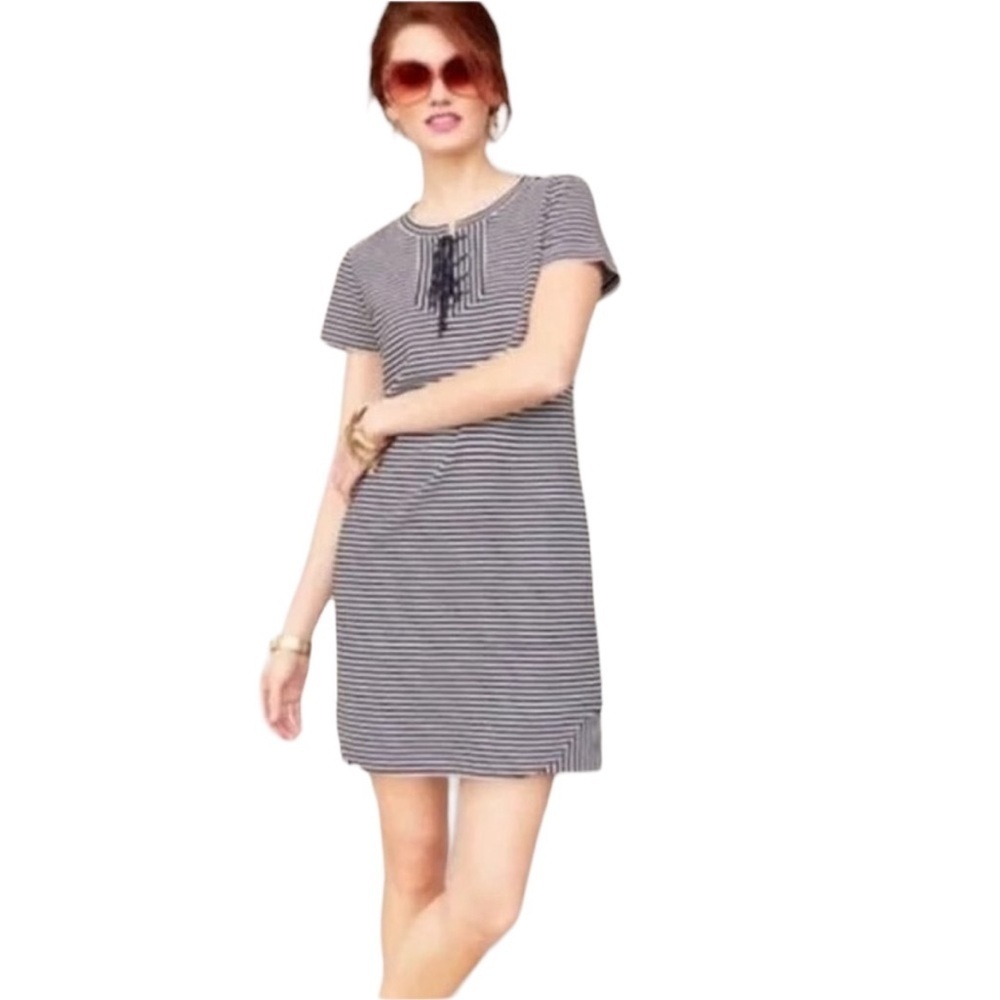 Cabi XS Blue White Striped Nautical Captains Dress 5268